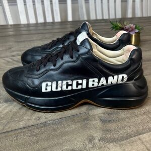 Gucci Black Rhyton “GucciBand” Men’s Sneakers Size 10